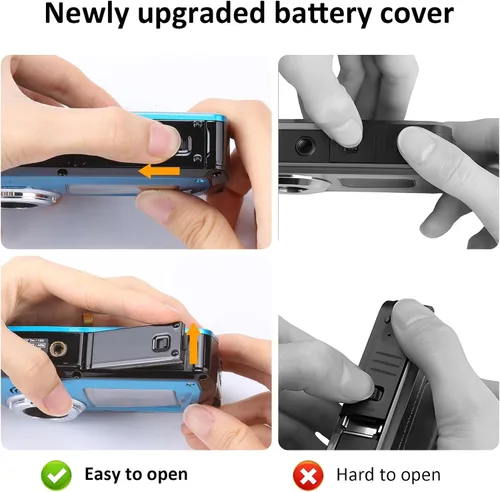 Vista 3 de Cámara impermeable 4K30FPS con tarjeta de 32 GB, cámaras submarinas de 56 MP, grabadora de video UHD IPS de doble pantalla (3"/2 pulgadas), selfie