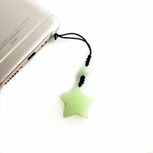 Vista 5 de hejhncii Llavero de estrella luminosa colgante de bolso de moda unisex llavero colgante colgante de pareja brillante en la oscuridad, BL