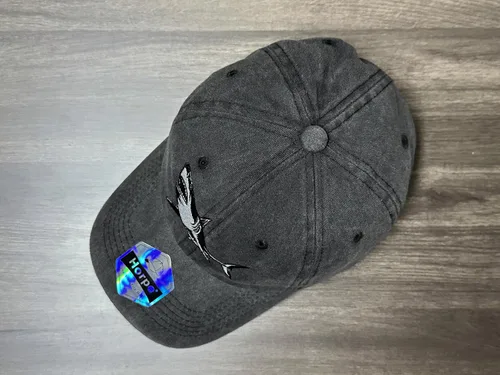 Vista 7 de Lobster Shark Hat, Adjustable Embroidered Sea Animal Dad Hat Sea Animal Lover Gift, Washed Black, Fine Stitch Embroidery, Adjustable Fit