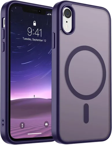 Vista 12 de SUPFINE Funda magnética para iPhone 11 Pro Max (compatible con MagSafe) (protección contra caídas de grado militar), delgada, translúcida mate, a