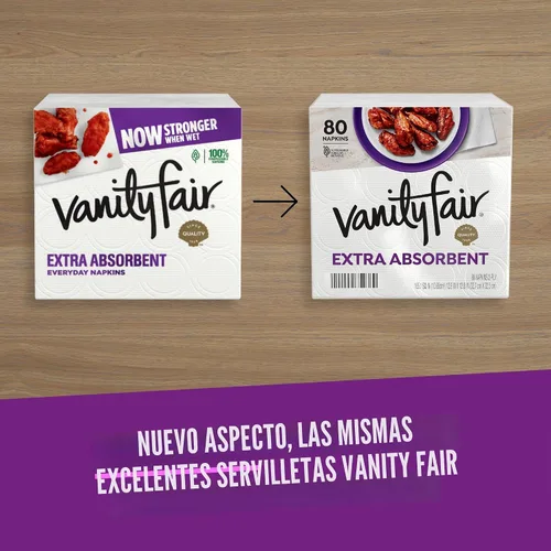 Vista 3 de Vanity Fair Servilletas, servilletas de papel extra absorbentes, 80