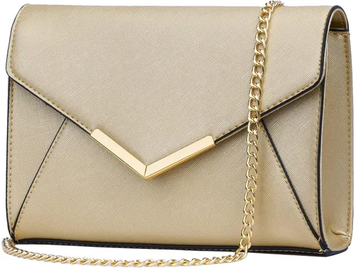 Vista 10 de KKXIU Bolso Clutch de Noche Tipo Sobre de Cuero Sintético Elegante para Mujer, Bolso Plegable para Fiesta, Boda, Graduación