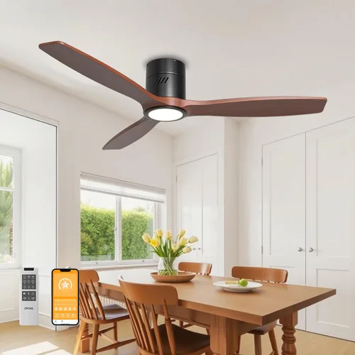 Vista 13 de OPONL 42 inch Low Profile Ceiling fan with Light and Remote Control Negro