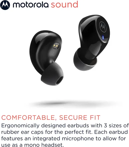 Vista 5 de Motorola Moto Buds 105 - Auriculares inalámbricos Bluetooth con cancelación de ruido ambiental con control táctil y funda de micro carga, IPX5