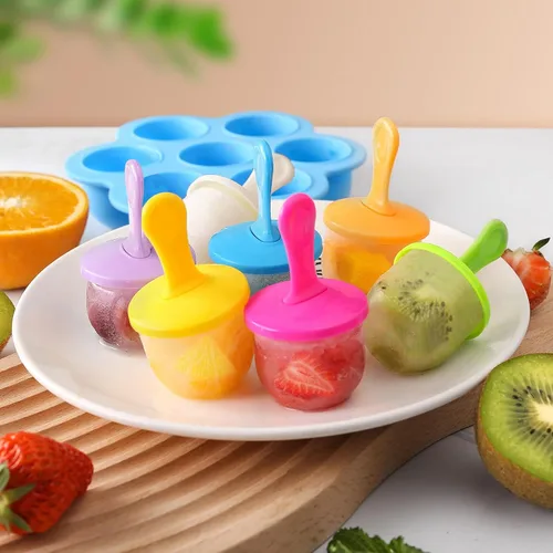 Vista 3 de Moldes de Silicona para Paletas, Moldes para Paletas de Hielo, Contenedor de Almacenamiento para Comida Casera, Moldes Pop DIY de Helados para Niños