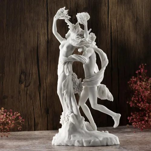 Vista 4 de Veronese Design 14 pulgadas Apolo y Daphne griego escultura resina mármol blanco acabado