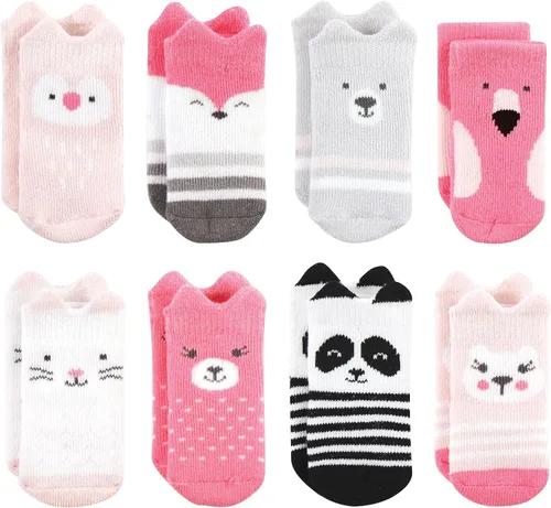 Vista 43 de Hudson Baby - Calcetines de algodón para bebés recién nacidos y Terry para niñas bebés