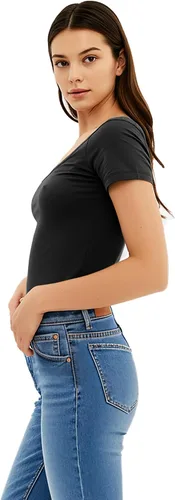 Vista 8 de Emmalise - Camiseta de manga corta para mujer, cuello redondo, estilo básico, pack de valor, tallas junior y grandes
