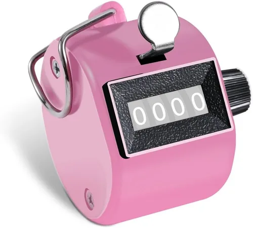 Vista 10 de TESEAS Clicker Counter - Contador manual de mano, contador de 4 dígitos, paquete de 2 contadores mecánicos de mano, clickers para pitch, umpire