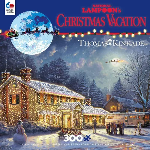 Vista 3 de Ceaco - Thomas Kinkade - Películas de vacaciones - National Lampoons Christmas Vacation - Rompecabezas de 300 piezas