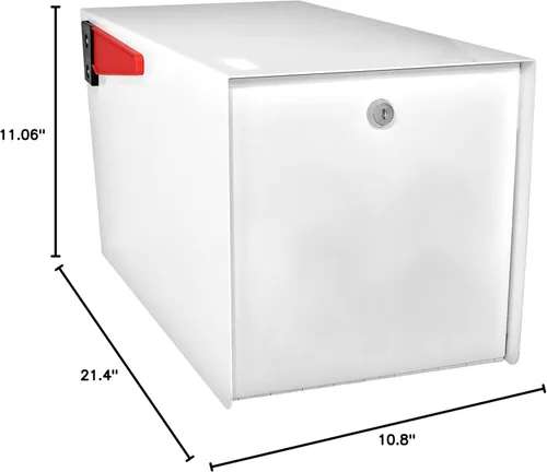 Vista 8 de Mail Boss 7529V Mail Manager - Buzón de seguridad con cierre de seguridad, color blanco alpino