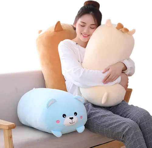 Vista 5 de Oso de Peluche Juguete Animal de Peluche Almohada Cilíndrica para Abrazar Regalos para Cumpleaños de Niños, San Valentín, Navidad, 8 pulgadas