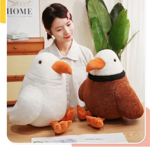 Vista 6 de Peluche grande de águila calva – Animal de peluche de águila de 11.8 pulgadas – Juguete de almohada de felpa y blando – Lindo juguete de peluche