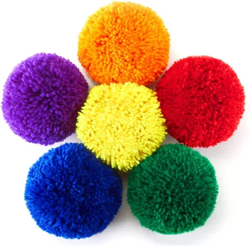 Vista 3 de Paquete de 6 bolas de forro polar suave grandes de 5 pulgadas, bolas de juego arcoíris para Dodge Ball, balonmano, campamentos y escuelas