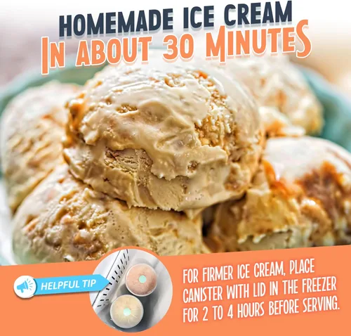 Vista 3 de Nostalgia Máquina Eléctrica de Helados – Estilo Salón, Máquina de Helado Suave a la Antigua Hace Yogur Congelado o Gelato en Minutos - Divertido