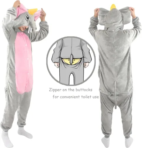 Vista 5 de Pijama de franela de una pieza para disfraz de Halloween, diseño de animal