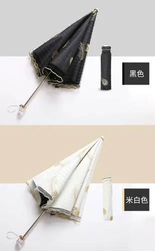 Vista 4 de Honeystore Parasol de viaje plegable Brolly Anti-UV Sombrilla Vintage