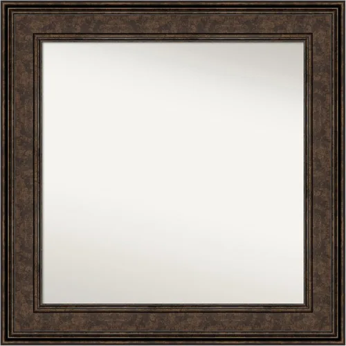 Vista 974 de Amanti Art Espejo de pared personalizado no biselado (25 x 25 pulgadas), marco de bronce acentuado, varios tamaños personalizados, espejo de baño