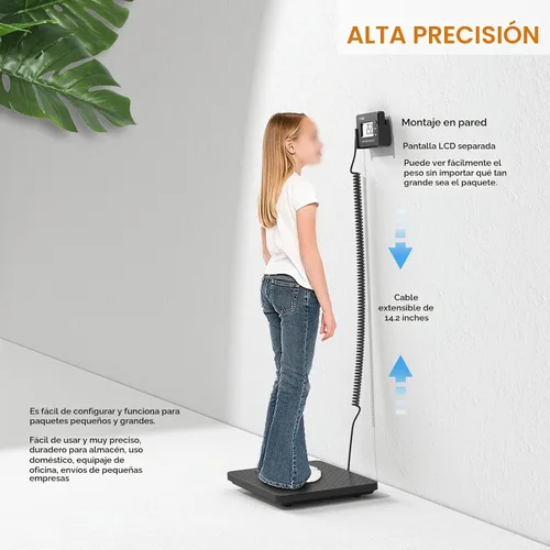Vista 6 de Básculas de envío de 440 libras x 1 oz de alta precisión Básculas postales ultradelgadas de ABS gran plataforma, básculas de correo superligeras