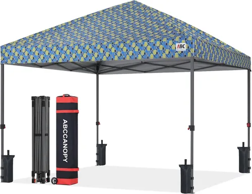 Vista 46 de ABCCANOPY Toldo desplegable – Tienda de campaña portátil para patio al aire libre resistente para patio trasero y terraza con 4 bolsas de arena Beige