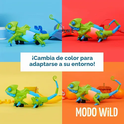 Vista 3 de Thames & Kosmos My Robotic Pet: Coding Chameleon STEM Kit de construcción y experimento Robot de codificación con detección de color para niños