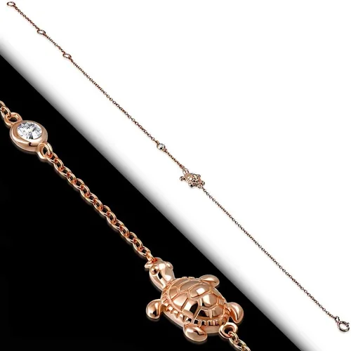 Vista 2 de Pulsera tobillera de plata de ley 925 con diseño de tortuga