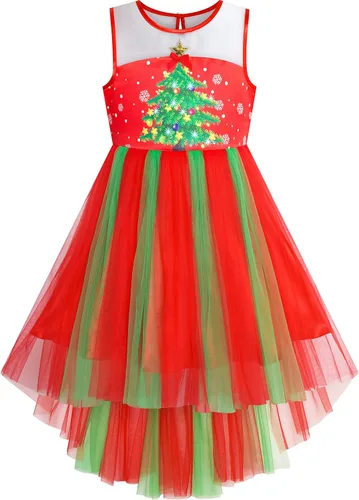 Vista 8 de Sunny Fashion Vestido de Unicornio para Niñas con Flores, Desfile de Princesa Arcoíris, Vestido de Fiesta Negro