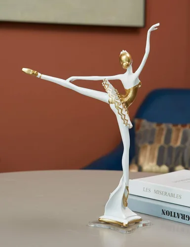 Vista 11 de HAUCOZE - Estatua de bailarina de bailarina, escultura de yoga para mujer, decoración moderna, 12 pulgadas