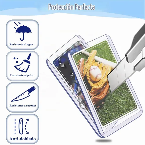 Vista 4 de 50 sobres para tarjetas, fundas de plástico duro de 3 x 4 pulgadas