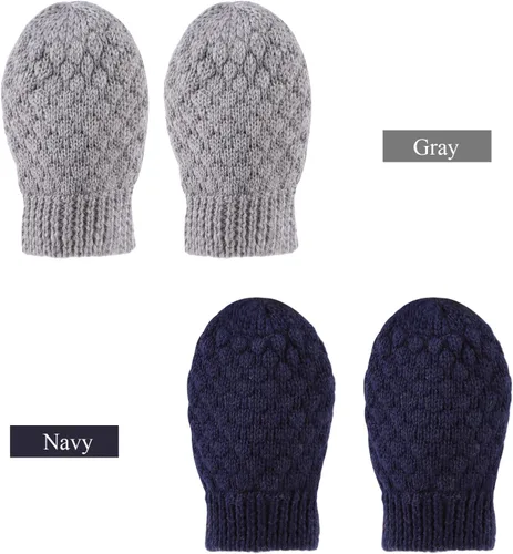 Vista 2 de Guantes de punto para bebés, niños y niñas, guantes de invierno para recién nacidos, guantes de 0 a 3 años