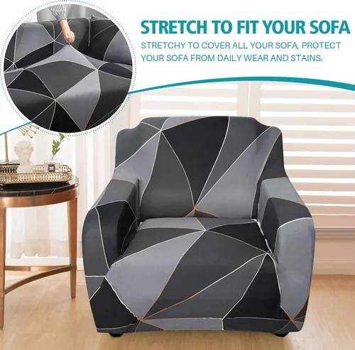 Vista 6 de MIFXIN Funda elástica para sofá, 1 pieza, funda elástica para sillón de 1 plaza, protector de muebles, funda elástica lavable para sala de estar