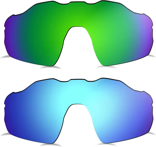 Vista 15 de Lentes polarizadas de repuesto para gafas de sol Oakley Radar EV Pitch OO9211, 2 pares - MultiOptions Negro+Azul