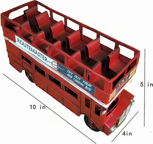 Vista 5 de Modelo de autobús turístico de dos pisos vintage de Londres
