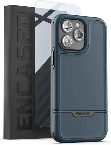 Vista 11 de ENCASED Funda a prueba de golpes compatible con iPhone 14, funda ultra protectora resistente para teléfono, serie Rebel (negro)
