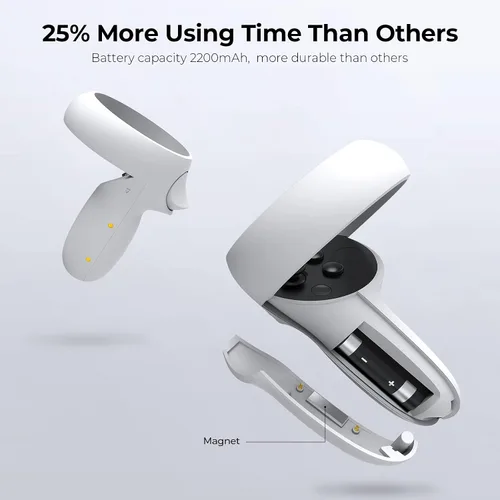 Vista 6 de Gamulus Base de carga RGB 2 en 1 y base de soporte para Meta Quest 2, auriculares y controladores VR estación de acoplamiento de carga rápida