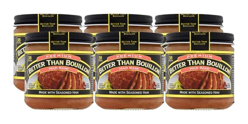 Vista 3 de Better Than Bouillon Base de jamón premium, hecha con jamón sazonado, base mezclable para mayor sabor, 38 porciones por frasco, tarro de 8 onzas