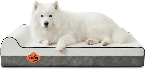 Vista 8 de Laifug Cama ortopédica de espuma viscoelástica para perros con forro duradero a prueba de agua y funda extraíble lavable (grande
