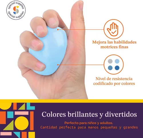 Vista 5 de Special Supplies Masilla terapéutica para niños y adultos – Kit de masilla de terapia resistiva para ejercicio de manos y alivio del estrés, juego