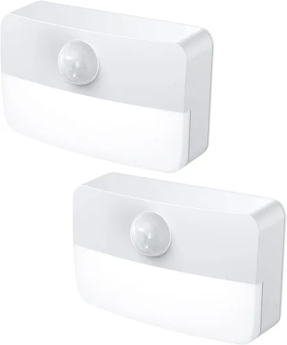 Vista 9 de Paquete de 2: luz nocturna con sensor de movimiento, luces adhesivas con sensor de movimiento para interiores, luces de cocina para debajo