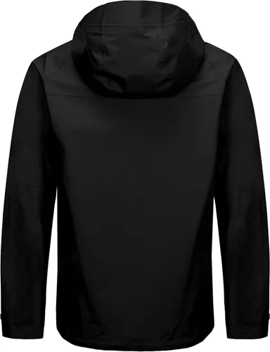 Vista 3 de Little Donkey Andy Men's High-performance 3L Hard Shell Waterproof Rain Jacket Breathable Rain Gear for Hiking,Travelling C1.black【alto rendimiento】