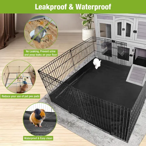 Vista 3 de GUTINNEEN Jaula para Mascotas de Conejo Correr Extensión Interior Pequeño Corral para Animales (Solo Corral)
