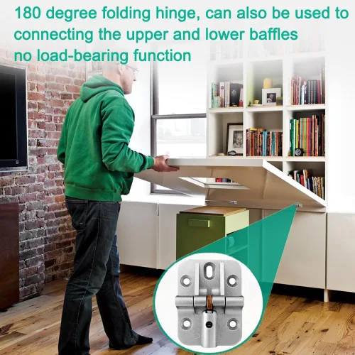 Vista 4 de Herrajes de puerta plegables, bisagras de bloqueo de 180 grados, paquete de 2 Zinc alloy torque hinges adjustable locking hinges 180 degree