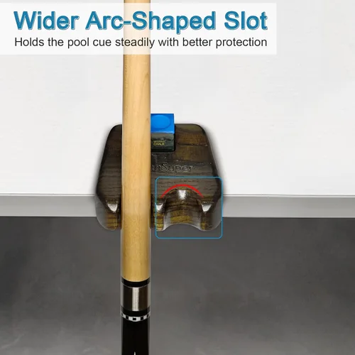 Vista 3 de Wood Pool Cue Holder Non-Slip Silicone Base Solid Wooden Construction Holds 2/3/4/5 Cues Weighted Metal Inside for Stability Billiard Accessory
