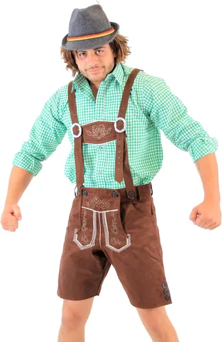 Vista 3 de Disfraz bávaro de Oktoberfest pantalones lederhosen