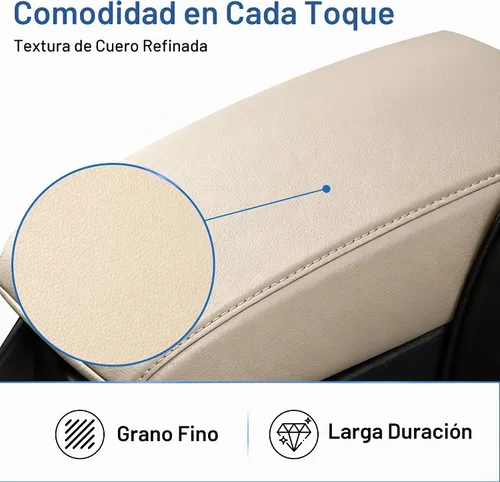 Vista 5 de AOMSAZTO Fundas para reposabrazos de consola central marfil para Corolla Toyota 2014-2019