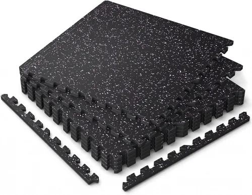 Vista 8 de 0.6" Thick Rubber Top Gym Flooring Mats for Home Gym