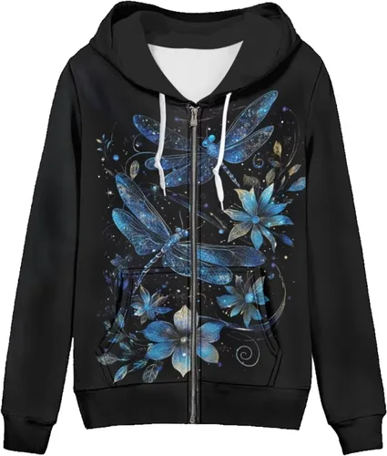 Vista 27 de Showudesigns Sudaderas con capucha y cremallera para mujer XS-5XL Un pollo