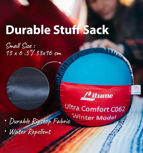 Vista 7 de Litume Lightweight Sleeping Bag for Adults, Summer Backpacking Compact