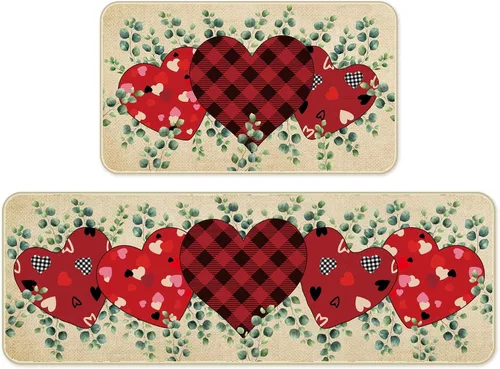 Vista 13 de Bencailor 2 alfombras de cocina y tapetes de bienvenida para primavera y verano, antideslizantes, lavables, tapetes decorativos para puerta