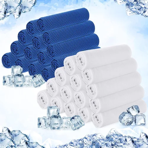 Vista 15 de Hosuly Paquete de 30 Toallas Refrescantes, 40"x12" Hielo Transpirables Suaves Frías Paño de Sudor Microfibra Paños de Entrenamiento para Gimnasio